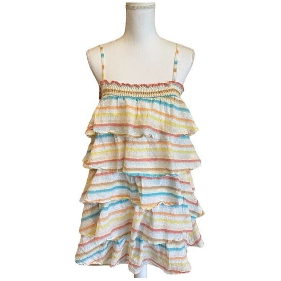 Lovers + Friends Women's M Liv Tiered Dress in Spring Rainbow - Picture 1 of 5